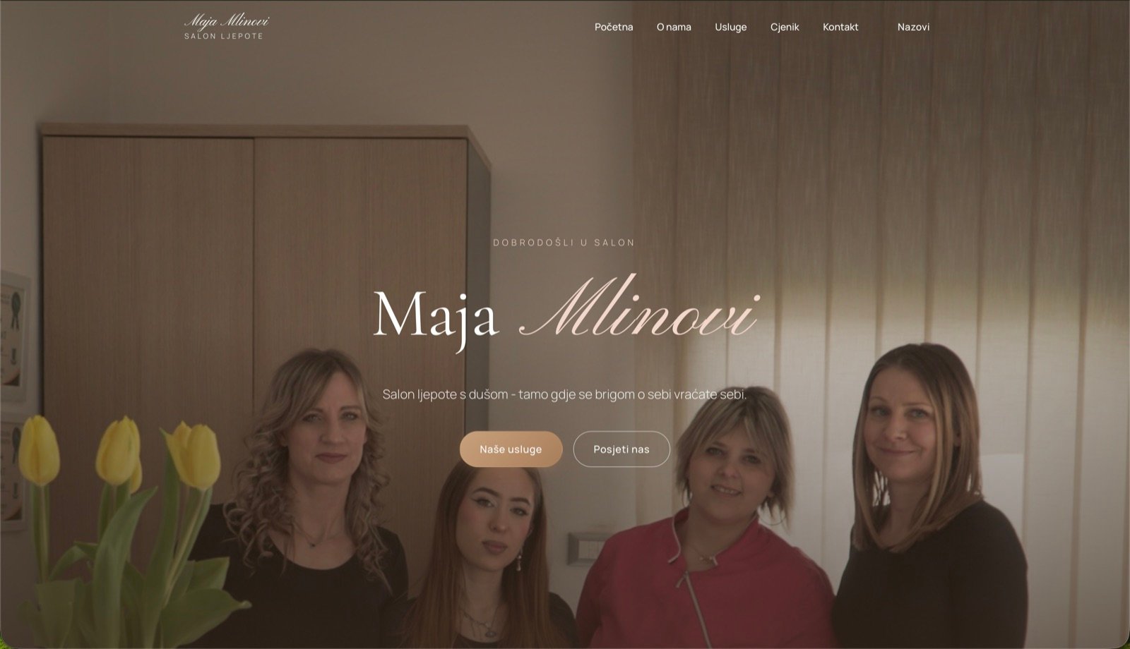 Salon Maja Mlinović — naslovna stranica salona ljepote